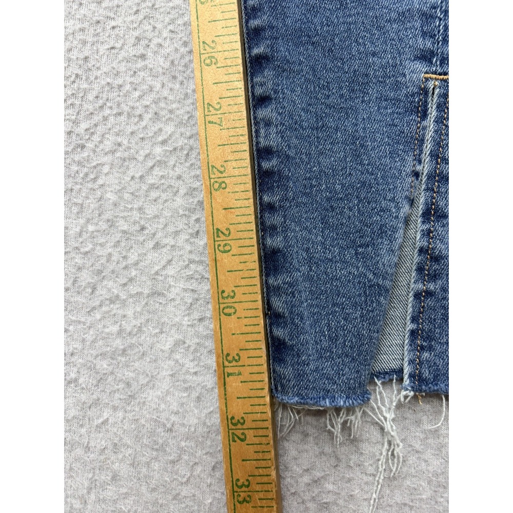 Good American Good Boy Jeans Womens 2/26 Blue High Rise Boyfriend Raw Hem Fringe - Picture 6 of 13